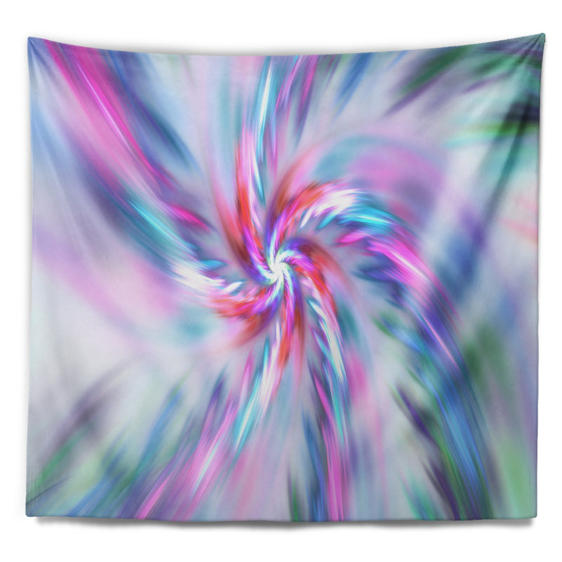 Tapisserie florale exotique bleu clair, H 50 po x l 60 po