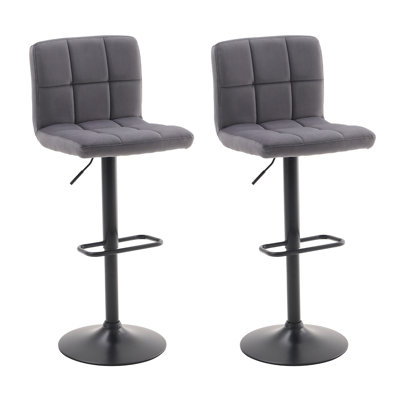 Myda Swivel Upholstered Adjustable Height Counter Stool with Metal Frame