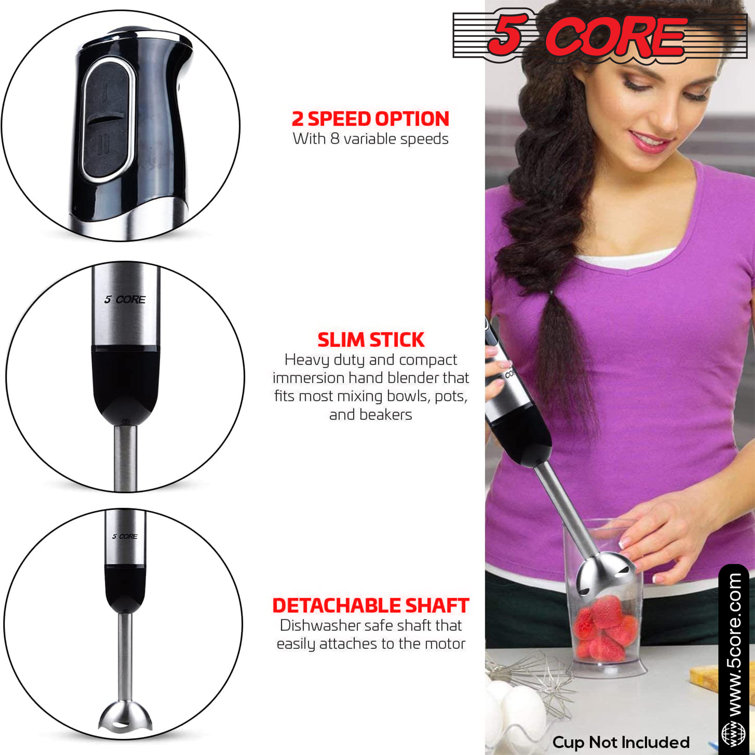 Core Wayfair Blades, Motor 5 Stainless Blender High-Performance 1510 with Hand HB | Steel 500W