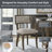 Upholstered Split-Back Dining Chairs with Curved Wood Frame (Set of 2)-113397433
