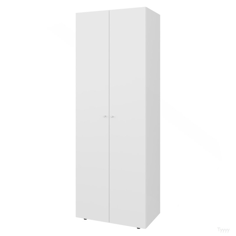 Grande armoire-penderie blanche à 2 portes, Blanc