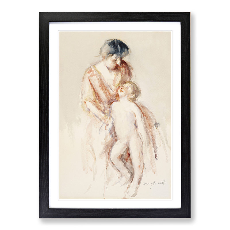 Mother and Child Vol.8 by Mary Cassatt - Framed Print, 48cm H x 36cm W x 2cm D, Black Framed