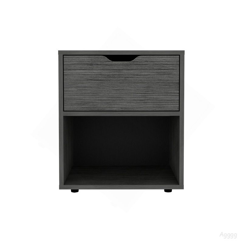 Table de chevet haute 19,7 pouces avec tablette ouverte Aberdeeen, Light Gray