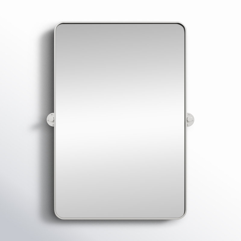 Evvie Silver Rectangular Metal Framed Wall Mirror