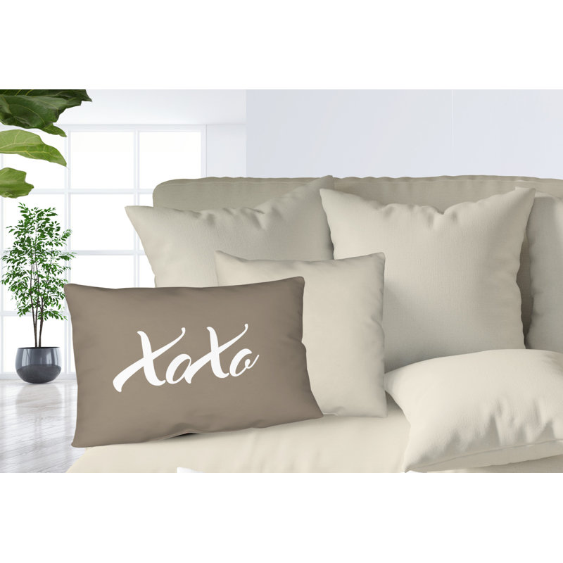 Housse et insert de coussin rectangulaire Asox Xoxo, Beige
