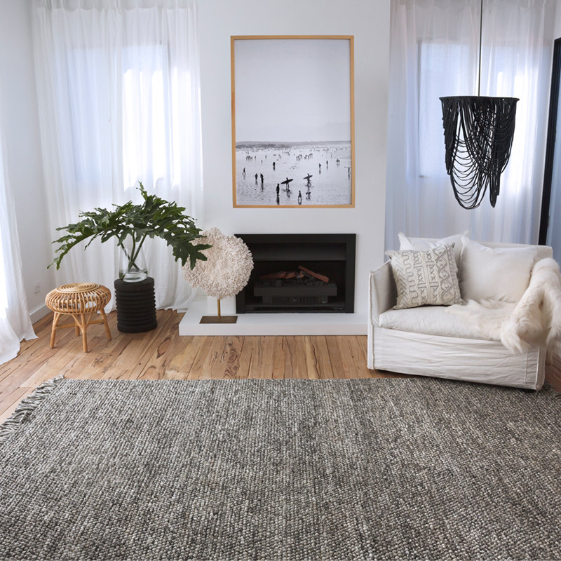 Karma Area Rug in Charcoal, Rectangle 5'3" x 7'6"