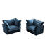 Fauteuil avec sièges profonds - Tissu chenille bleu pour une vie confortable Oreillers moelleux, fabrication, assemblage facile dans diverses pièces Fauteuils de siège-120912515