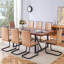 Ensemble de salle à manger rectangulaire moderne avec plateau en bois et chaises en porte-à-faux Modern-968191415