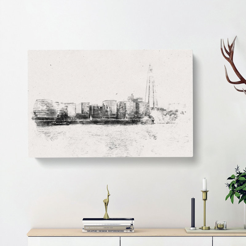 The Shard & London Skyline - Wrapped Canvas, 40cm H x 60cm W x 3cm D