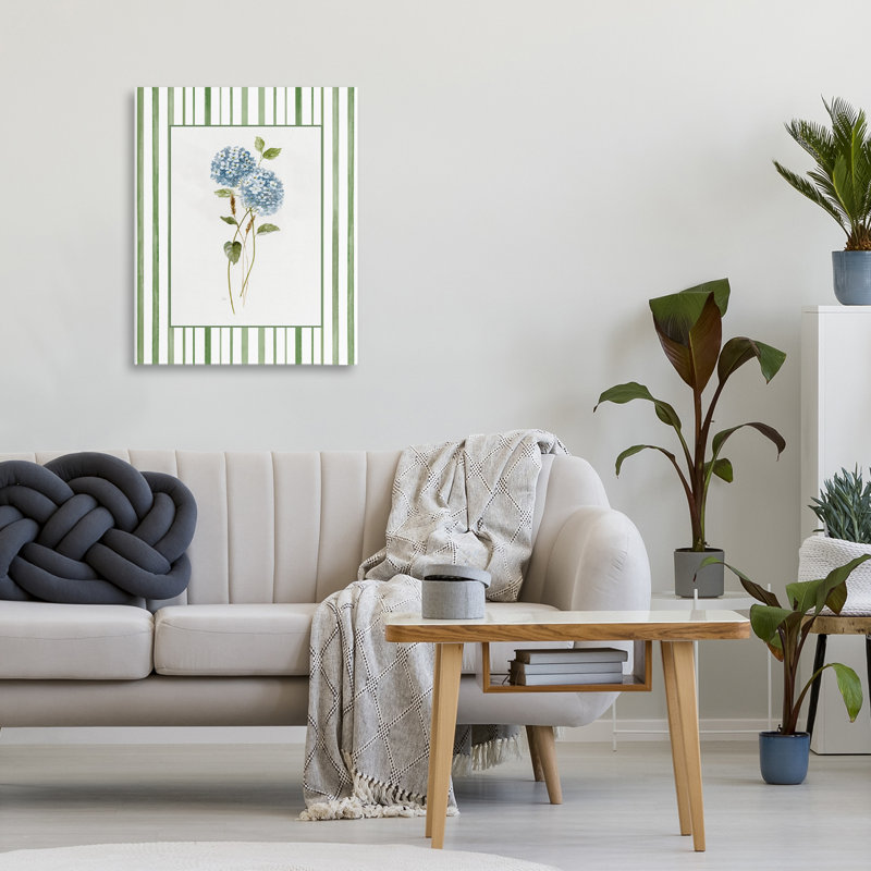 Délicat hortensia et toile de blé séchée, design par Nan, H 20 po x l 16 po