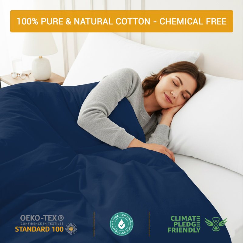Cotton Solid Colour Duvet Cover Set with Pillow Shams, Single Duvet Cover + 1 Sham