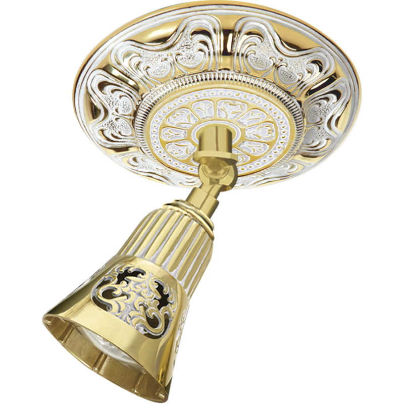 Fluellen Semi Flush Mount, White Patina Gold