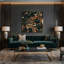 «Abstract Shapes 100», art mural sur toile verte-580587735