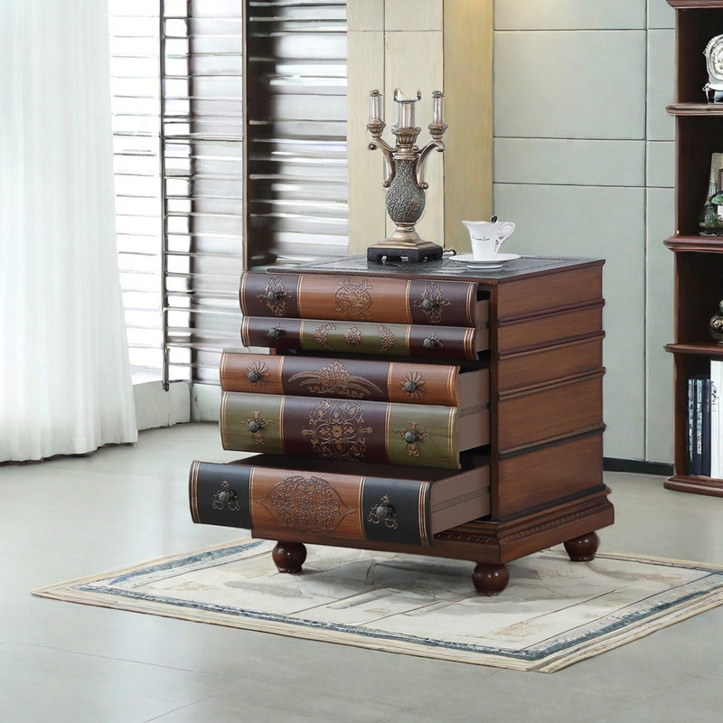 Book-Inspired Cabinet with Embossed Details