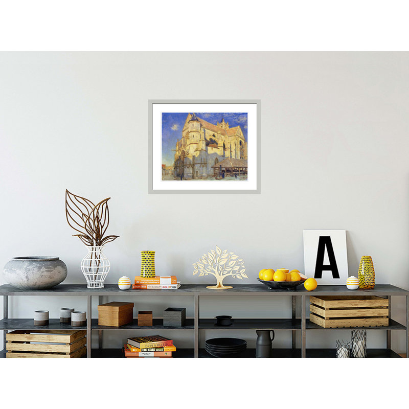 «The Church at Moret Frosty Weather» par Alfred Sisley, impression giclée encadrée, 23.5" H x 28.01" W