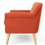 Tissu orange exquis avec accoudoirs légèrement roulés et capitonnage à boutons, pieds en bouleau au fini brun, assemblage pour une élégance raffinée, magnifique revêtement de pieds, 50 po l x 28,89 po p x 30,63 po h