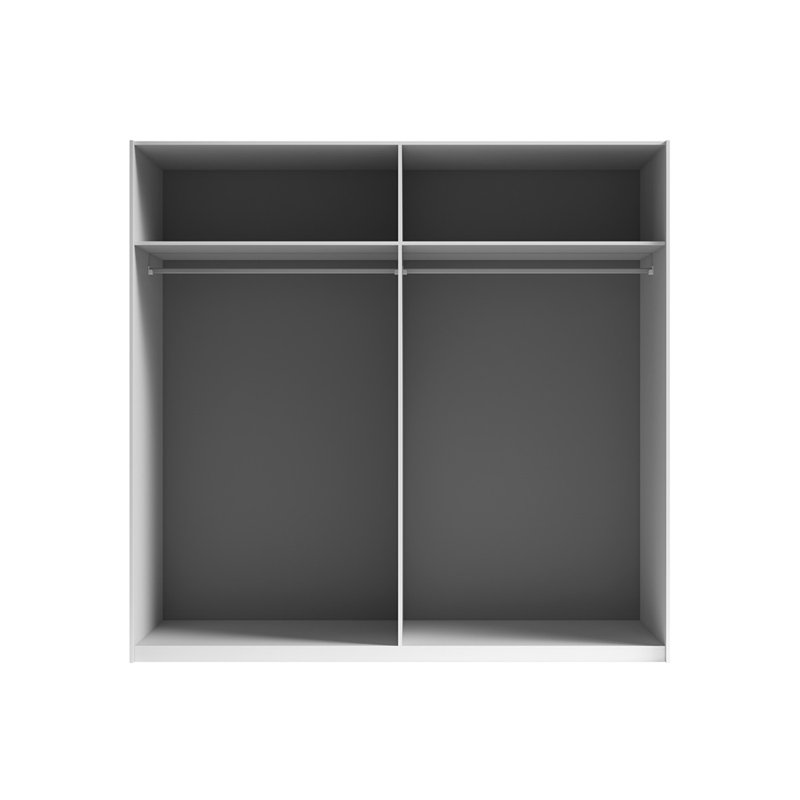 2 Door Manufactured Wood Wardrobe, 213cm H x 220cm W x 61cm D