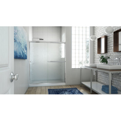 Lese 51" W x 66" H Semi-Frameless Shower Door