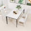 Ensemble de 4 chaises de salle à manger Farmhouse avec structure 100% bois d'hévéa et creux blanc-1710608665-1710608666