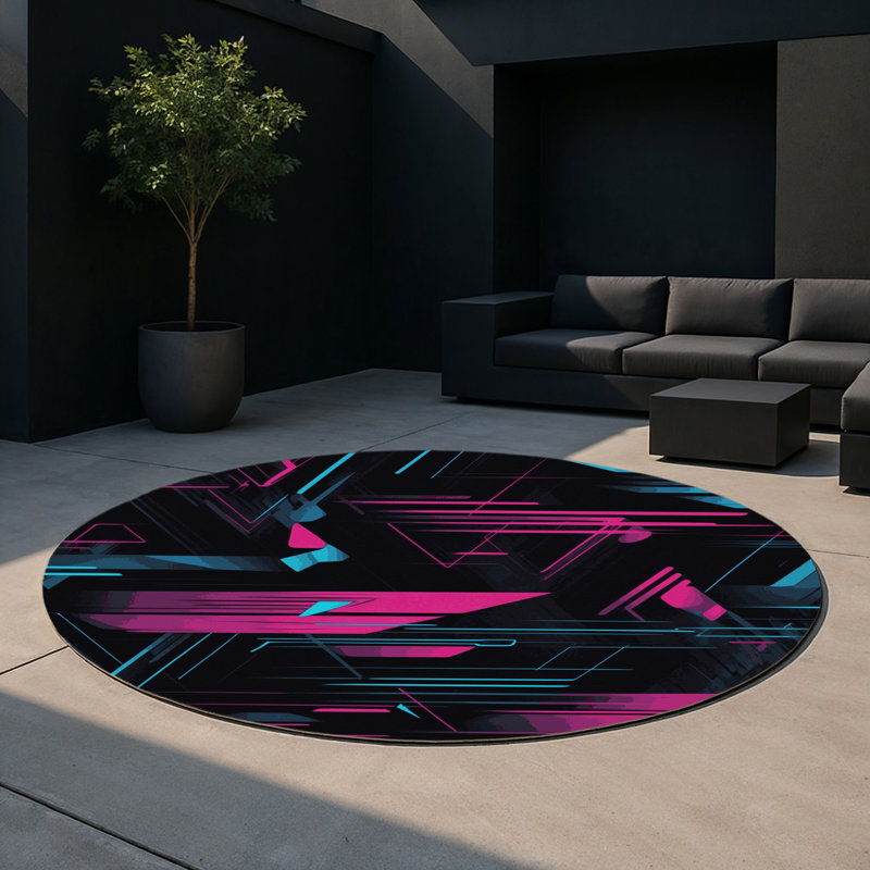 Tapis intérieur et extérieur Fractal Echo, Rond 5 pi