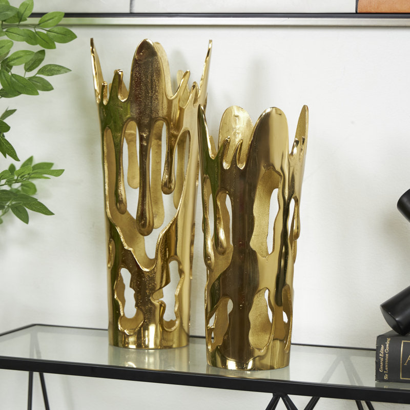 Parlington Aluminum Table Vase, Gold