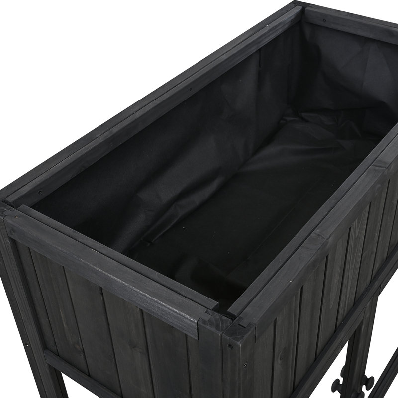 Mini cadre froid en bois pour terrasse 35,4 po x 17,7 po x 37,4 po TopMAX, Noir