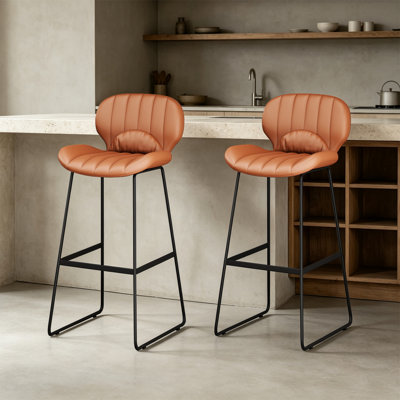 Orange Solid back side Chair(Set of 4)