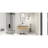 Space-saving Wall-mounted Vanity With Ceramic Sink, Light Coffee Finish