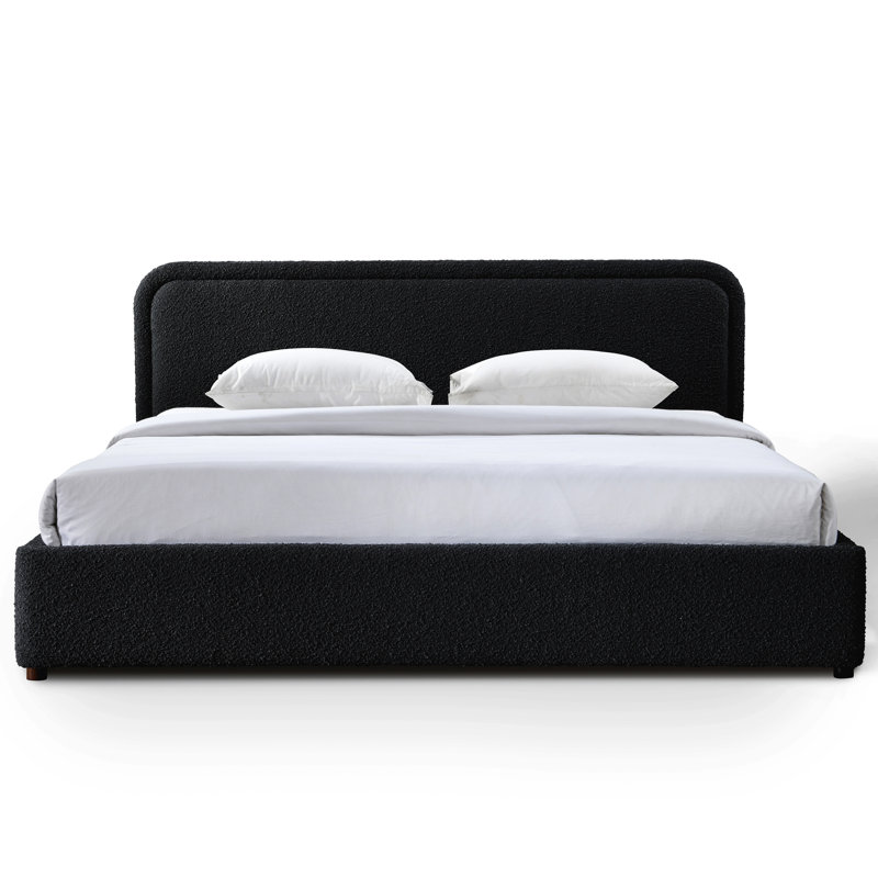 Baneza Platform Bed, King, Black Boucle