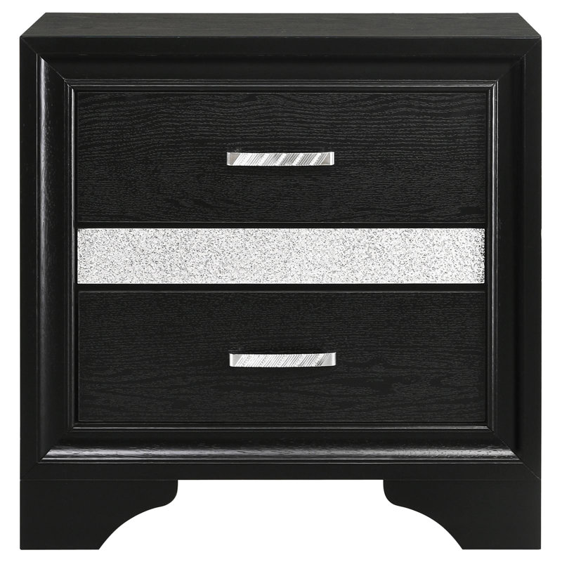 Table de chevet noire 2 pour chambre à coucher avec accessoires de compartiment de rangement secret - zone cachée chic, Noir
