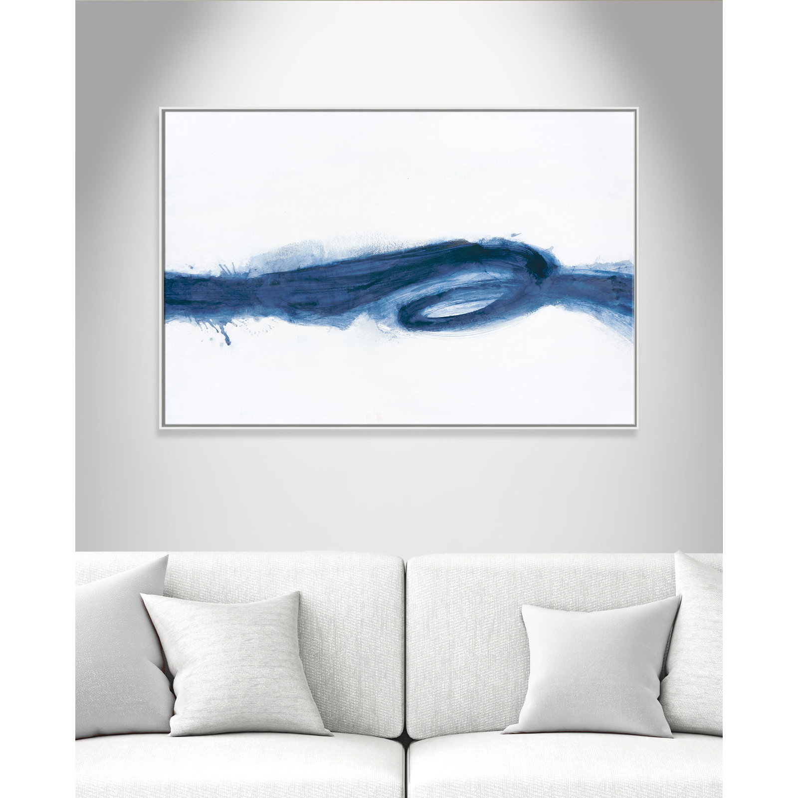 Britt "Liquid Flow" Painting, 41" H x 61" W x 2" D, White Framed