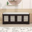 Banc de rangement avec coussin, tablettes réglables et portes en rotin tissé-312129037