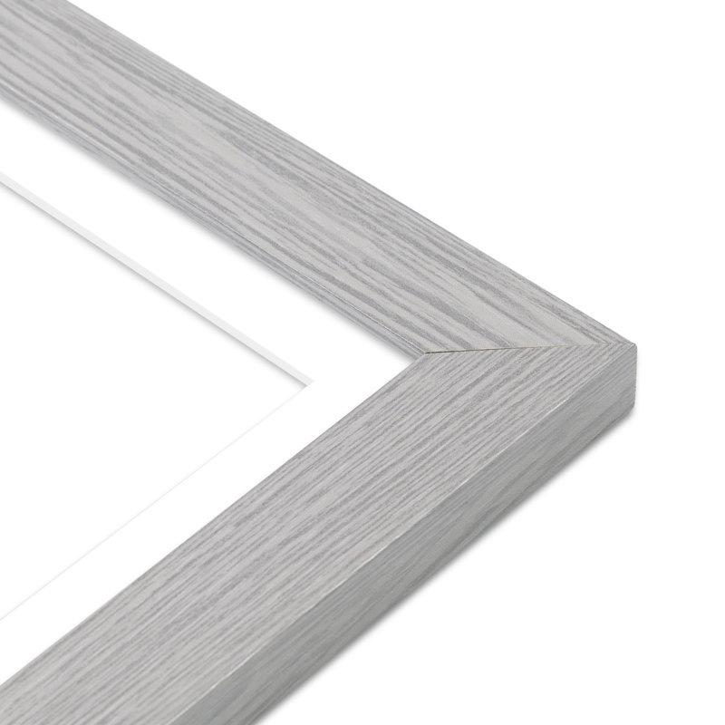 Ensemble de 4 cadres photo avec passe-partout, Gris, 4 po x 6 po