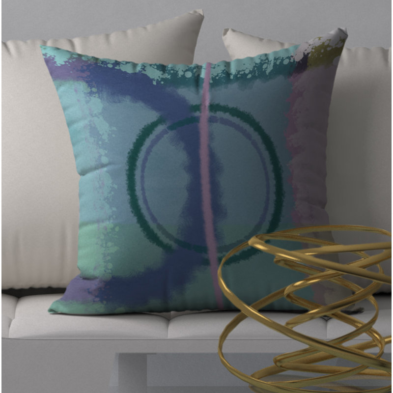 Abstract Reversible Throw Pillow, 18" H x 18" W