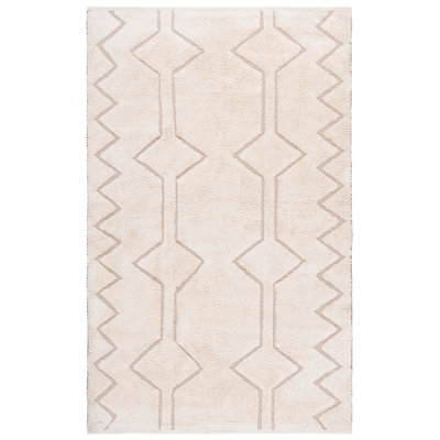 Hand-Loomed Geometric Cotton Rug