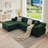 Boneless 105 '' W No Assembly Required Upholstery Corduroy Modular Sectional Couch Sofa with L-Shape Chaise 2 Piece and 5 Pillows Back, Free Combination, Modern Modular Sofa with Deep Seat-1377828958-1381101137