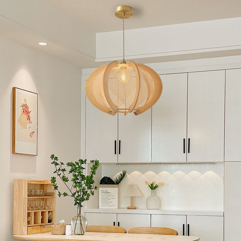 Casica 1 - Light Rattan Single Pendant, 15.74" H x 15.74" W x 15.74" D