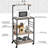 Kitchen Bakers Rack On Wheels Microwave Stand Kitchen Cart, Rolling Coffee Bar Cart With 6 S-Side Hooks And Adjustable Feet, Utility Storage Shelf