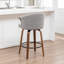 Tabouret de comptoir pivotant rembourré avec structure en bois Devault-123162628