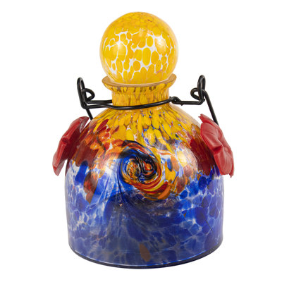 Glass Hanging Hummingbird Feeder