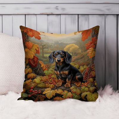 Animals William Morris Dog XI Dachshund Cottage Throw Pillow Cover