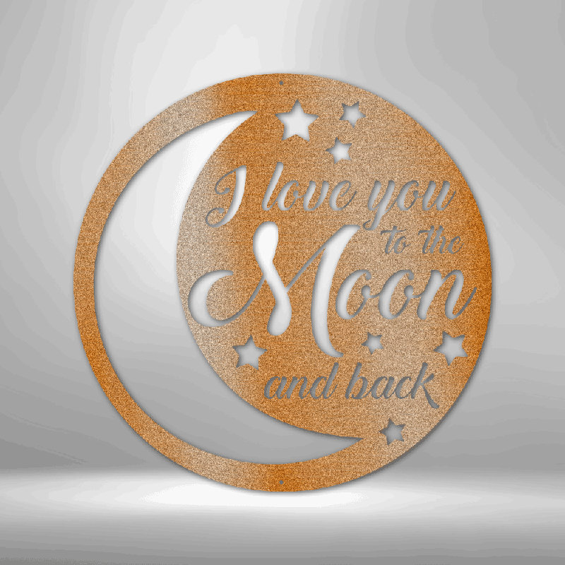 Love You to Moon and Back, H 14,25 po x l 14,5 po x P 0,5 po, Cuivre