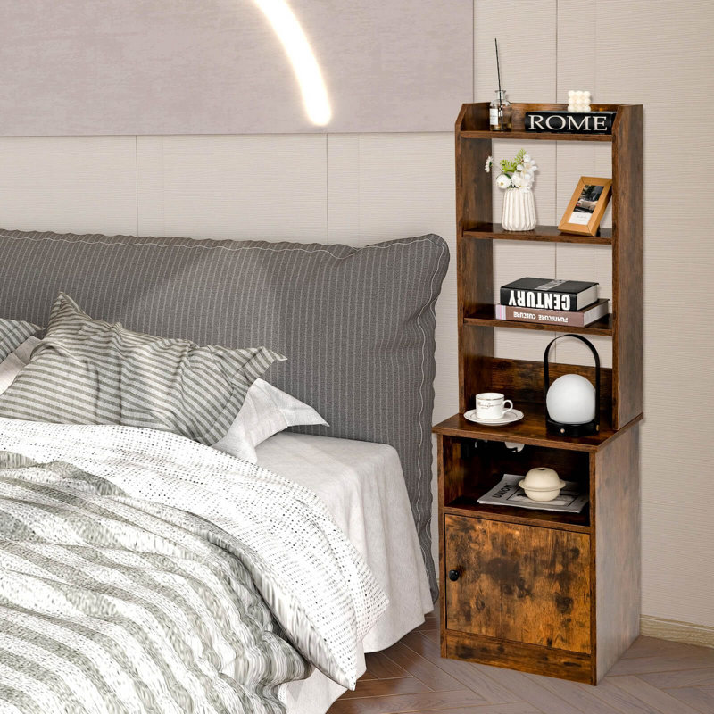 45cm W Manufactured Wood Bedside Table