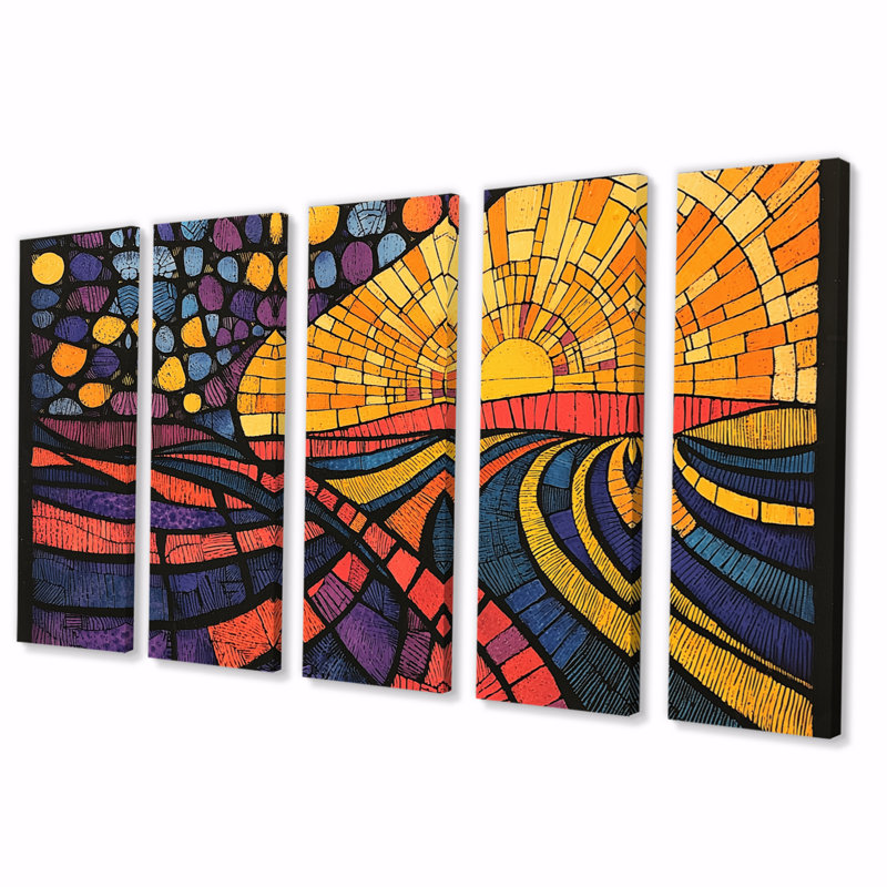 Albertine - Wall Art - Ensemble de décoration murale, H 28 po x l 60 po, 5