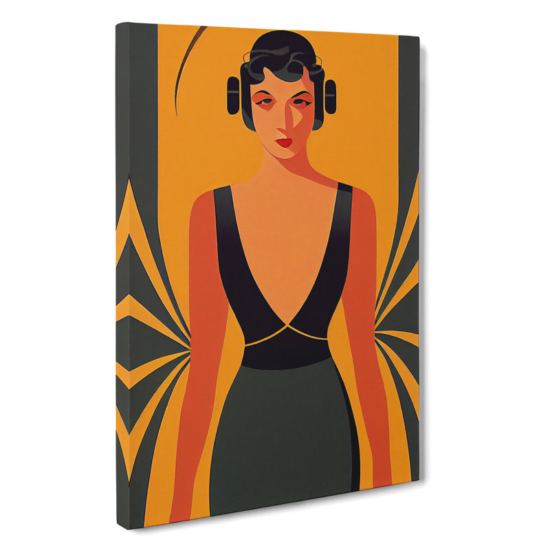 Art Deco Woman No.3 - Wrapped Canvas, 76cm H x 50cm W x 3cm D