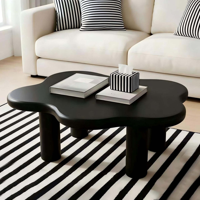 Table basse Elegant Cloud avec bureau spacieux, Noir