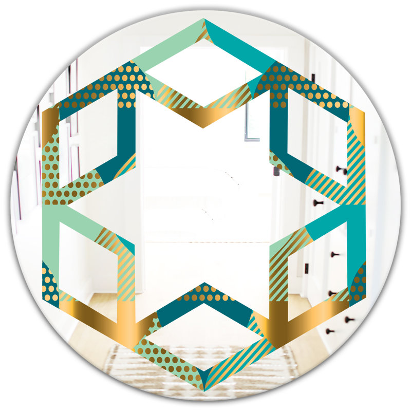Miroir mural Hexagon Star Luxury Drops II, 23,6 po x 23,6 po, Étoile hexagonale