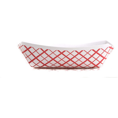 Plateau en papier à carreaux rouges 5 lb Ecoqualité - pour les pique-niques, les carnavals, le camping, le barbecue et les fêtes (300)