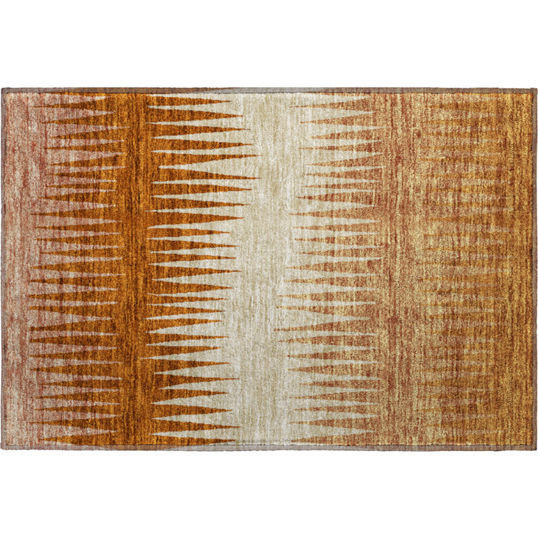 Premium Machine Washable Prisco Copper Rug
