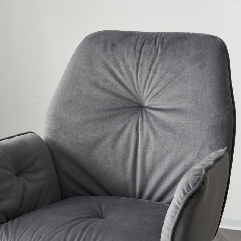 Rinki 50cm H Velvet Upholstered Metal Armchair